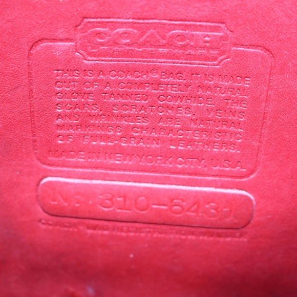 Vintage COACH Bonnie Cashin 1970’s LEATHER Red Leather Slim Satchel Bag Purse - Picture 7 of 7